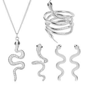NEW! SNAKE Set of 4: Necklace, Earrings, Bracelet, Ring